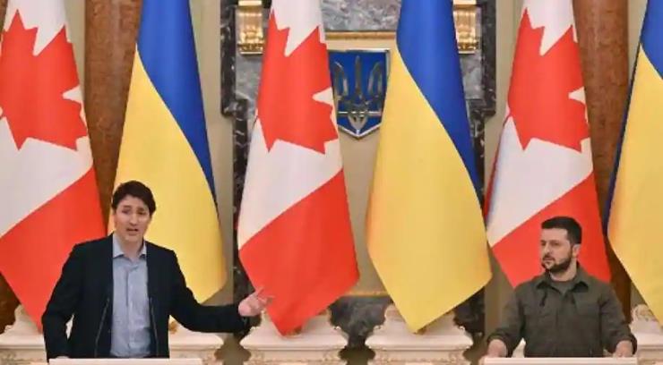 Premier Kanady Justin Trudeau odwiedza Irpin na Ukrainie